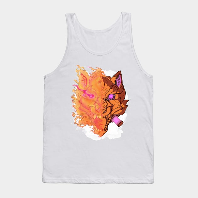 Metal Cyber Wolf Unleashed Tank Top by itsmidnight